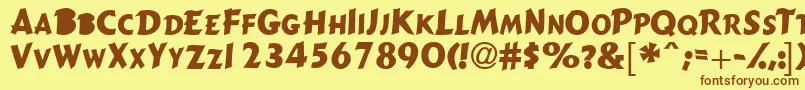 Gizmoscapsssk Font – Brown Fonts on Yellow Background