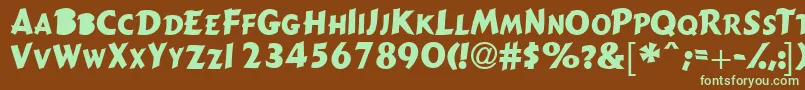 Gizmoscapsssk Font – Green Fonts on Brown Background
