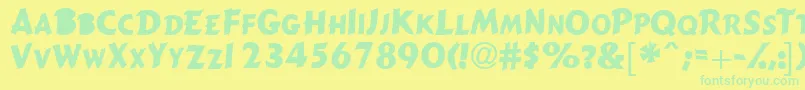 Gizmoscapsssk Font – Green Fonts on Yellow Background
