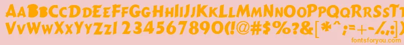 Gizmoscapsssk Font – Orange Fonts on Pink Background