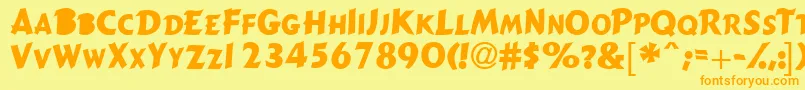 Gizmoscapsssk Font – Orange Fonts on Yellow Background