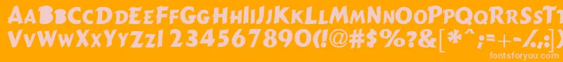 Gizmoscapsssk Font – Pink Fonts on Orange Background
