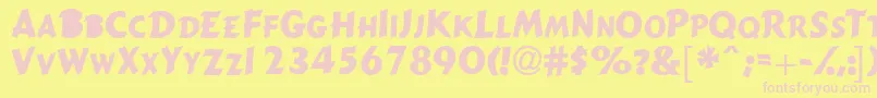 Gizmoscapsssk Font – Pink Fonts on Yellow Background