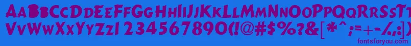Gizmoscapsssk Font – Purple Fonts on Blue Background