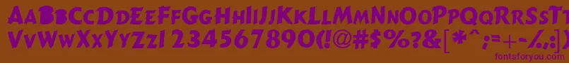 Gizmoscapsssk Font – Purple Fonts on Brown Background