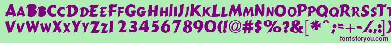 Gizmoscapsssk Font – Purple Fonts on Green Background