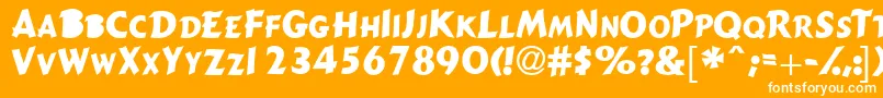 Шрифт Gizmoscapsssk – белые шрифты на оранжевом фоне