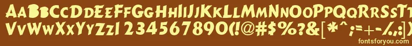 Gizmoscapsssk Font – Yellow Fonts on Brown Background