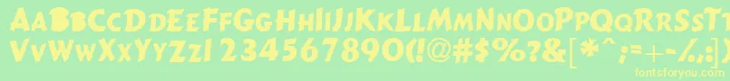 Gizmoscapsssk Font – Yellow Fonts on Green Background