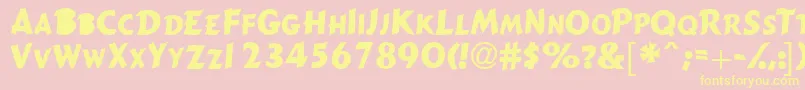 Gizmoscapsssk Font – Yellow Fonts on Pink Background