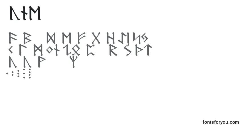 Schriftart RuneG – Alphabet, Zahlen, spezielle Symbole