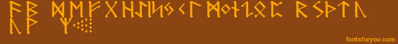 RuneG Font – Orange Fonts on Brown Background