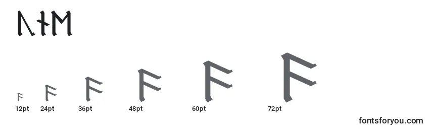 Размеры шрифта RuneG