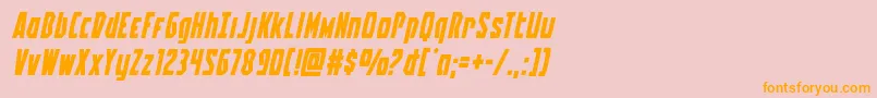 Battleworldexpandital Font – Orange Fonts on Pink Background