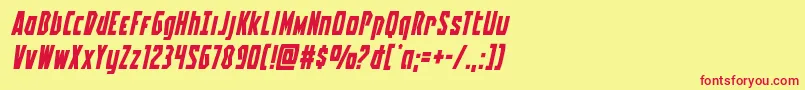 Battleworldexpandital Font – Red Fonts on Yellow Background