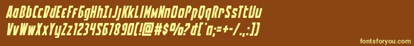 Battleworldexpandital Font – Yellow Fonts on Brown Background