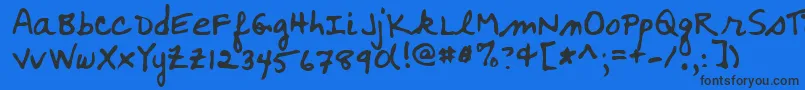 WoosterRegular-Schriftart – Schwarze Schriften auf blauem Hintergrund