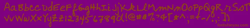 WoosterRegular Font – Brown Fonts on Purple Background