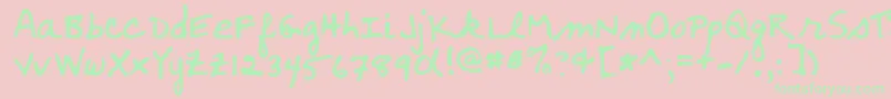 WoosterRegular Font – Green Fonts on Pink Background