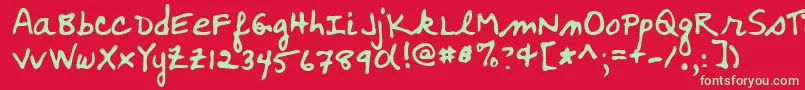 WoosterRegular Font – Green Fonts on Red Background