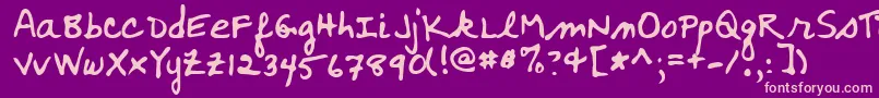 WoosterRegular Font – Pink Fonts on Purple Background