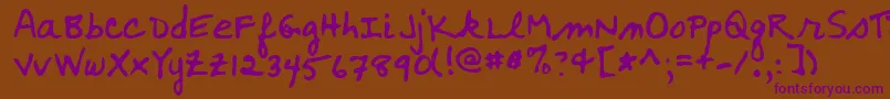 WoosterRegular Font – Purple Fonts on Brown Background