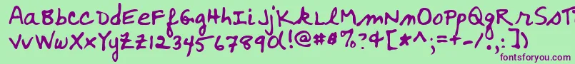 WoosterRegular Font – Purple Fonts on Green Background