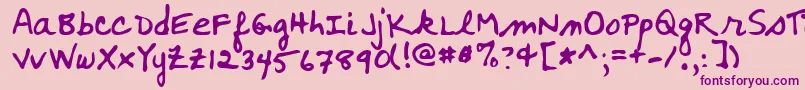 WoosterRegular Font – Purple Fonts on Pink Background