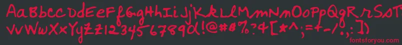 WoosterRegular Font – Red Fonts on Black Background