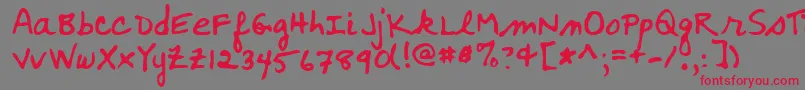WoosterRegular Font – Red Fonts on Gray Background
