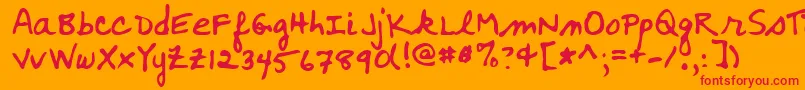 WoosterRegular Font – Red Fonts on Orange Background