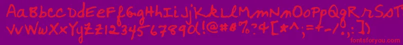 WoosterRegular Font – Red Fonts on Purple Background