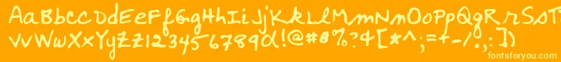 WoosterRegular Font – Yellow Fonts on Orange Background