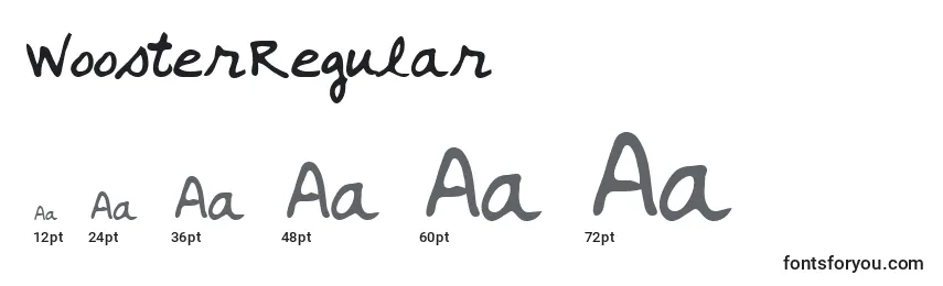 WoosterRegular Font Sizes