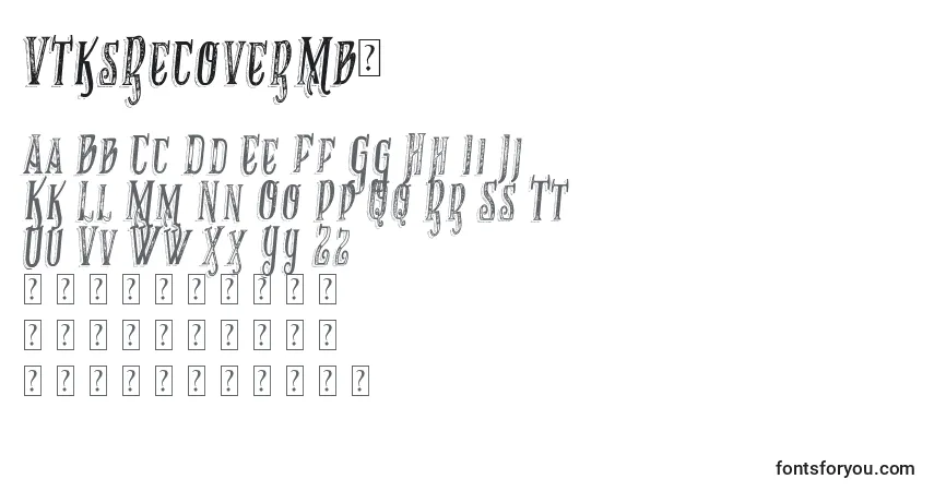 A fonte VtksRecoverMb1 – alfabeto, números, caracteres especiais