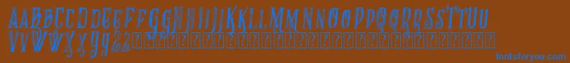 VtksRecoverMb1 Font – Blue Fonts on Brown Background