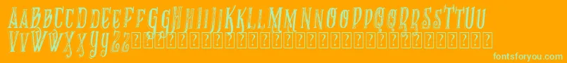 VtksRecoverMb1 Font – Green Fonts on Orange Background