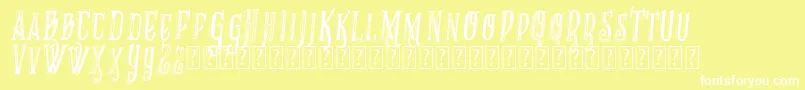 VtksRecoverMb1 Font – White Fonts on Yellow Background