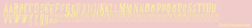 VtksRecoverMb1 Font – Yellow Fonts on Pink Background