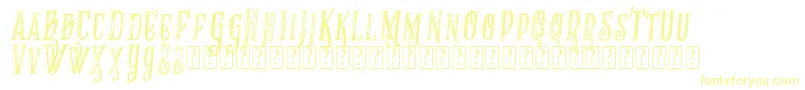 VtksRecoverMb1 Font – Yellow Fonts on White Background