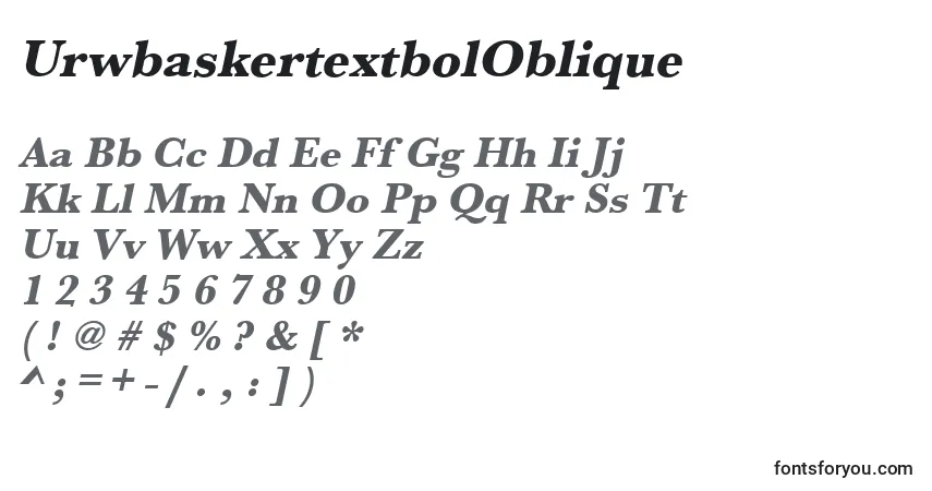 Шрифт UrwbaskertextbolOblique – алфавит, цифры, специальные символы