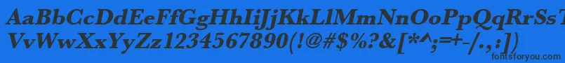 UrwbaskertextbolOblique Font – Black Fonts on Blue Background