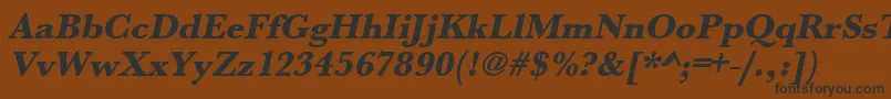 UrwbaskertextbolOblique-fontti – mustat fontit ruskealla taustalla