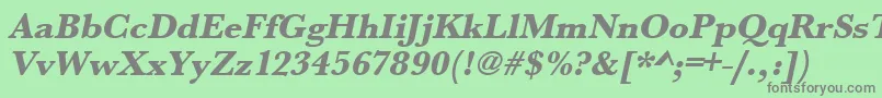 UrwbaskertextbolOblique-Schriftart – Graue Schriften auf grünem Hintergrund