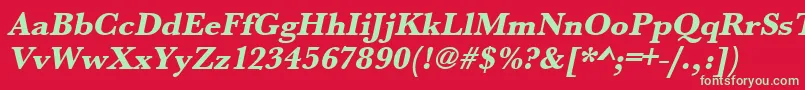 UrwbaskertextbolOblique Font – Green Fonts on Red Background