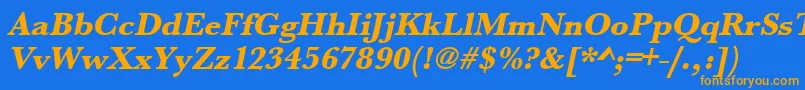 UrwbaskertextbolOblique Font – Orange Fonts on Blue Background