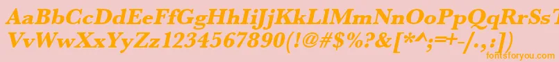 UrwbaskertextbolOblique-Schriftart – Orangefarbene Schriften auf rosa Hintergrund