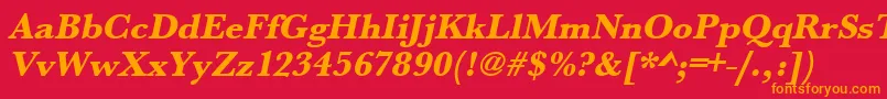 UrwbaskertextbolOblique Font – Orange Fonts on Red Background