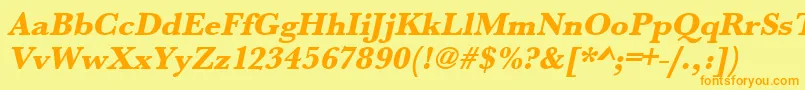 Police UrwbaskertextbolOblique – polices orange sur fond jaune