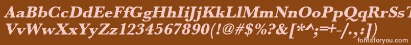 UrwbaskertextbolOblique Font – Pink Fonts on Brown Background